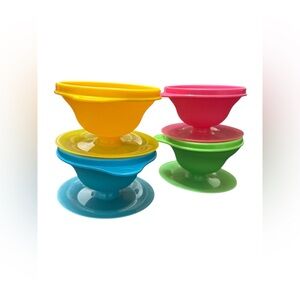 Tupperware Multicolor Ice Cream Bowls Set of 4